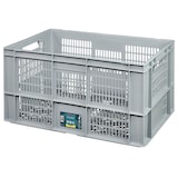 thumbnail of METRO Professional Eurobox, PP, 60 x 40 x 32 cm, 60 L, 20 kg, perforiert, stapelbar, mit Handgriff, grau