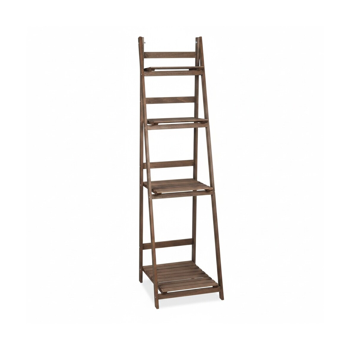 Relaxdays Blumentreppe, 4-stufig, Blumenleiter Holz, klappbar, Leiterregal Pflanzen, HBT: 160 x 41 x 49 cm, dunkelbraun
