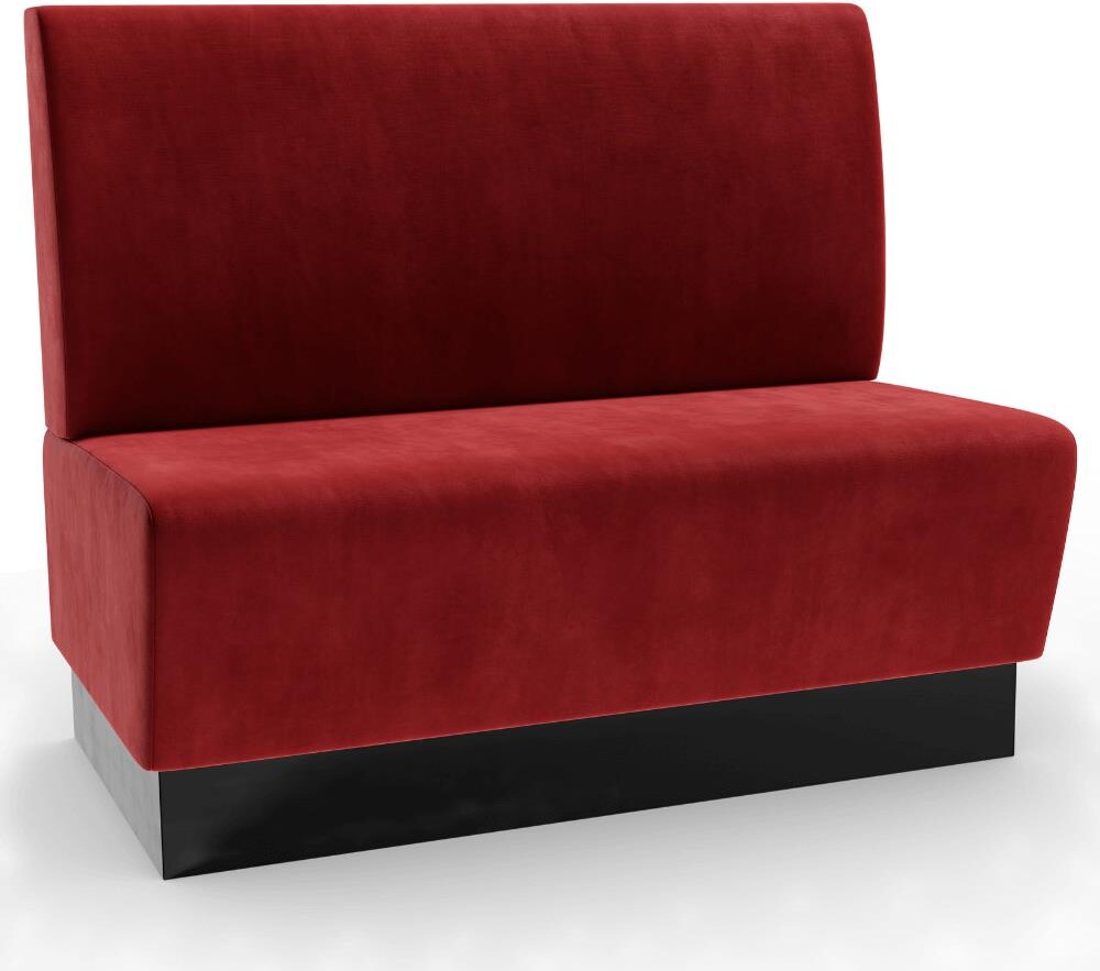 Gastro Sitzbank Amsterdam | 160 cm breit | Samtstoff in Rot | Glatt | Dinerbank