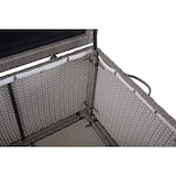 thumbnail of Poly-Rattan Kissenbox HWC-D88, Gartentruhe Auflagenbox Truhe ~ Premium grau, 51x115x59cm 250l