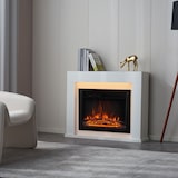 thumbnail of KAMINIO Elektrokamin Matti - Elektrischer Standkamin mit Heizung, 3D-Flammeneffekt, LED-Ambientelicht, Fernbedienung - Weiß