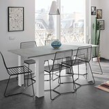 thumbnail of Dmora Ausziehbarer Tisch Midland, Ausziehbare Konsole für Esszimmer, Ausziehbarer Küchentisch mit Verlängerung, 140/190x90h78 cm, Zement und Weiß