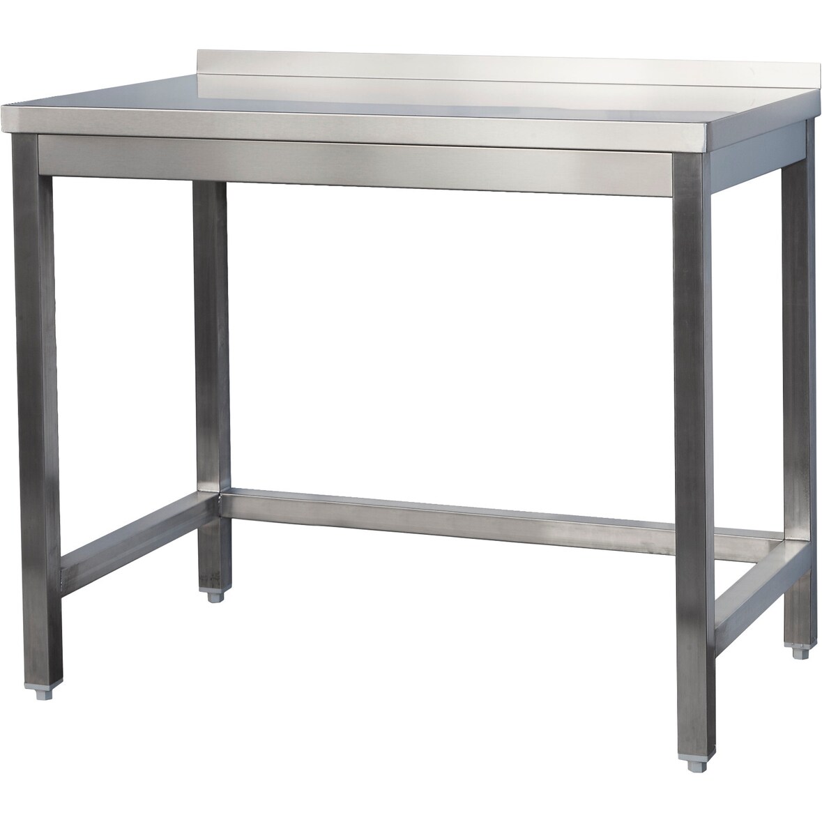 Gastro Arbeitstisch o. Grundboden mit Aufkantung Edelstahl (BxT) 2400 x 800 mm