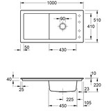 thumbnail of Villeroy&Boch Rechteckiges Spülbecken, Keramikspüle Timeline 60 Graphite, 100x51cm, reversibel