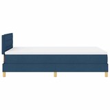thumbnail of vidaXL Boxspringbett mit Matratze mit Kopfteil Blau 120 x 200 cm Stoff