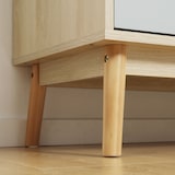 thumbnail of Aparador Auxiliar de Salón con 2 Armarios Cerrados y 2 Cajones Patas Elevadas de Madera de Pino para Cocina Dormitorio 100x40x79,5 cm