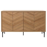 thumbnail of Aparador HWC-M50, mueble cajonera aparador alto, madera maciza mango 94x151x40cm ~ natural