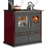thumbnail of Küchenofen Holzherd ECO LUX INOX, Edelstahlbackfach, bordeaux, linke Version