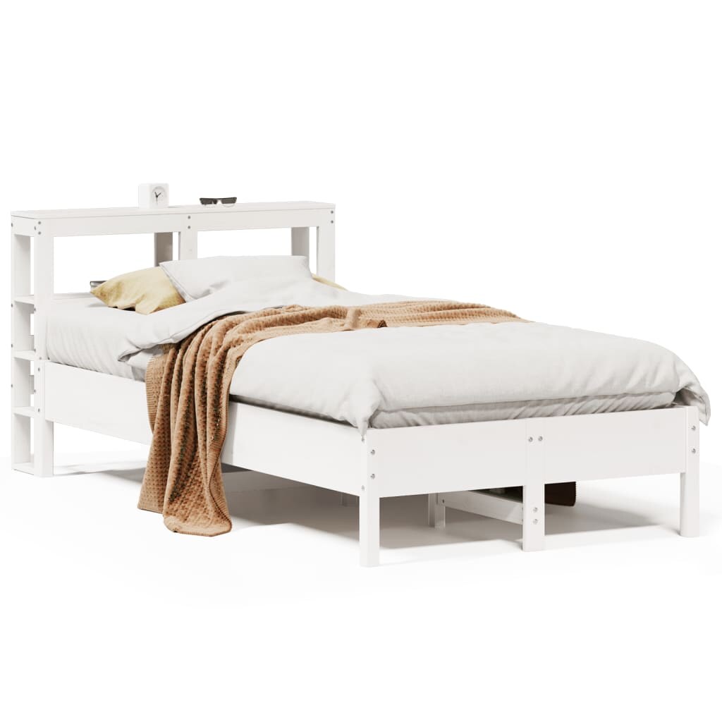 vidaXL Massivholzbett ohne Matratze Weiß 90x190 cm Kiefernholz