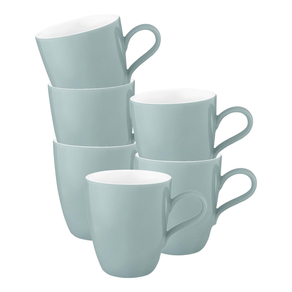 Seltmann Weiden Life Fashion Henkelbecher 400 ml 6er Set Green Chic