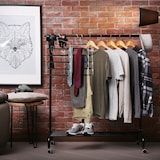 thumbnail of Relaxdays Hosenbügel platzsparend, Hosenkleiderbügel mehrfach, Metall, gepolstert, HBT: 44,5x37x2,7 cm, silber/schwarz