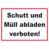 thumbnail of Schutt und Müll abladen verboten Text Aufkleber A8 (52x74mm)
