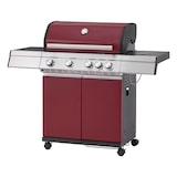 thumbnail of Tarrington House 4-Hauptbrenner + Seitenbrenner Gasgrill Paxton, Grillfläche 41 x 71 cm, Ablagetisch, fahrbar, Stahl, mattrot