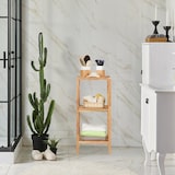 thumbnail of Relaxdays Badregal Walnuss, HBT: 79 x 36 x 36 cm, 3 Ablagen, quadratisch, Standregal Küche, Badezimmer Regal Holz, natur
