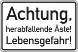 thumbnail of Dreifke® Hinweisschild, Achtung, herabfallende Äste!, 300 x 20 - 300x200x2 mm Aluverbund