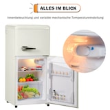 thumbnail of Retro Kühlschrank Gefrierkombination 60L Volumen 22L Gefrierfach Zweitürig Cremeweiß 86x45x42 cm 7 Temperatureinstellungen 102 kWh/Jahr