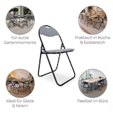 thumbnail of Klappstuhl 4er-Set, klappbarer Gästestuhl, gepolstert, leicht und bequem, Belastbarkeit 100 kg, Grau/Schwarz, Raburg Paul