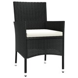thumbnail of vidaXL 5-tlg. Garten-Bistro-Set mit Kissen Schwarz Poly Rattan