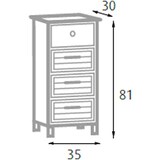 thumbnail of King Home Cassettiera 35x30x81h cm Bianca