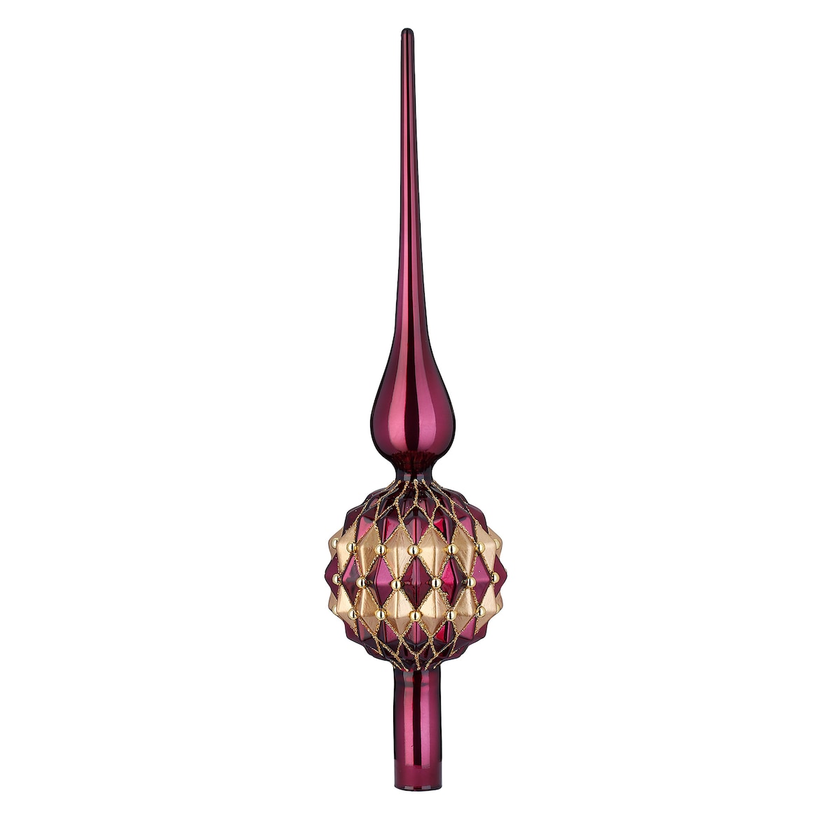 Christbaumspitze Glas 31cm mit Ornamenten - Smooth Port