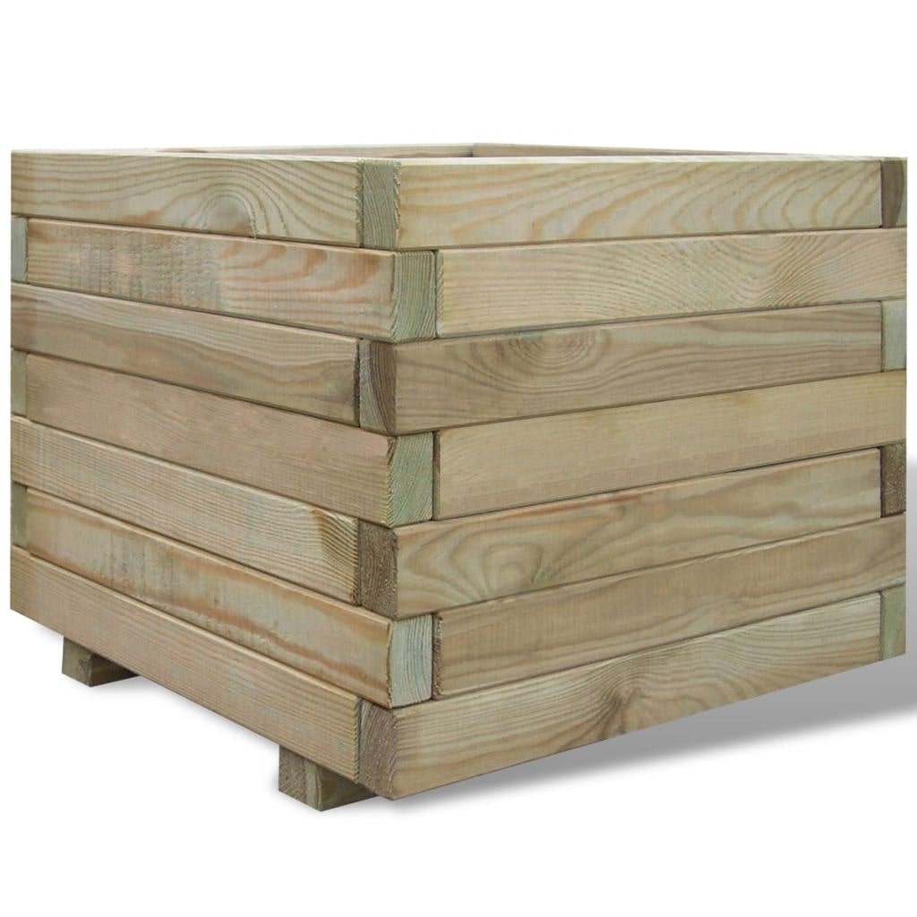 Helloshop26 - Jardinière lit surélevé plantes fleurs jardin 50 x 50 x 40 cm bois carré 02_0000940