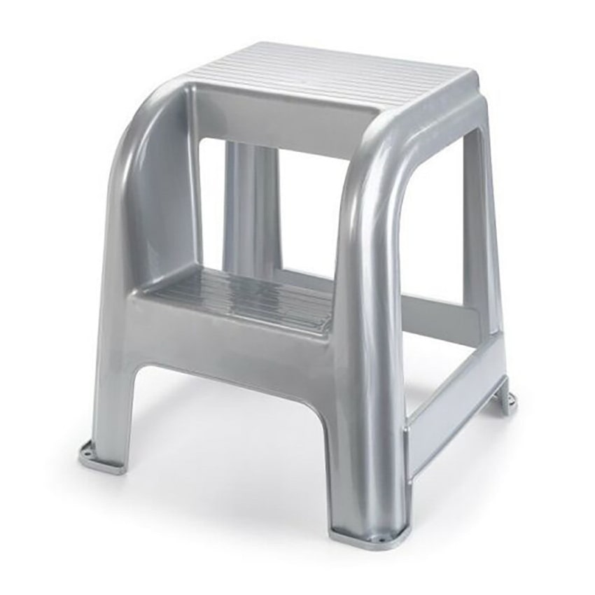 Taburete de plástico con escalón, silla escalera práctica dos escalones