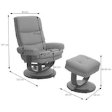 thumbnail of Relaxsessel HWC-C16, Fernsehsessel TV-Sessel Hocker mit Staufach, MVG-zertifiziert ~ Kunstleder taupe-braun