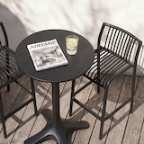 thumbnail of Set van 2 stapelbare outdoor barkrukken van polypropyleen, bamboe-design voor tuin, terras, bar en restaurant – Olimpia XL/Zwart