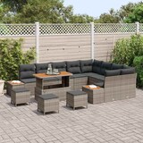 thumbnail of vidaXL Garten-Sofa-Set mit Kissen mit Speicher 13 pcs Grau Poly Rattan