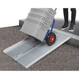 thumbnail of Auffahrrampe aus Aluminium, klappbar, Länge 1200 mm, BxH 700x35 mm, geklappt 360 mm breit, Tragkraft 270 kg