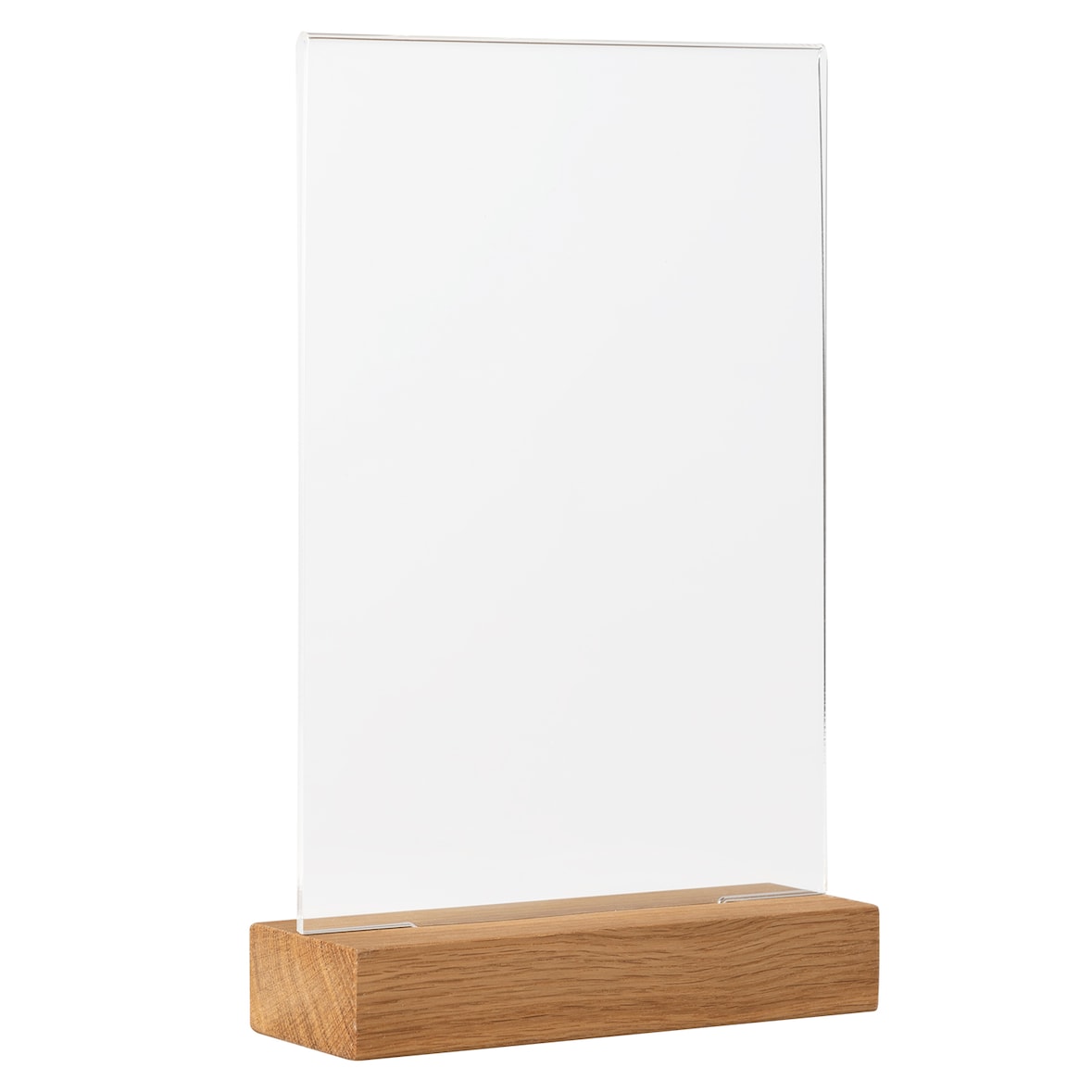 Europel Soporte para tarjetas A5 de acrílico con base de madera, paquete 10 unidades, 356310