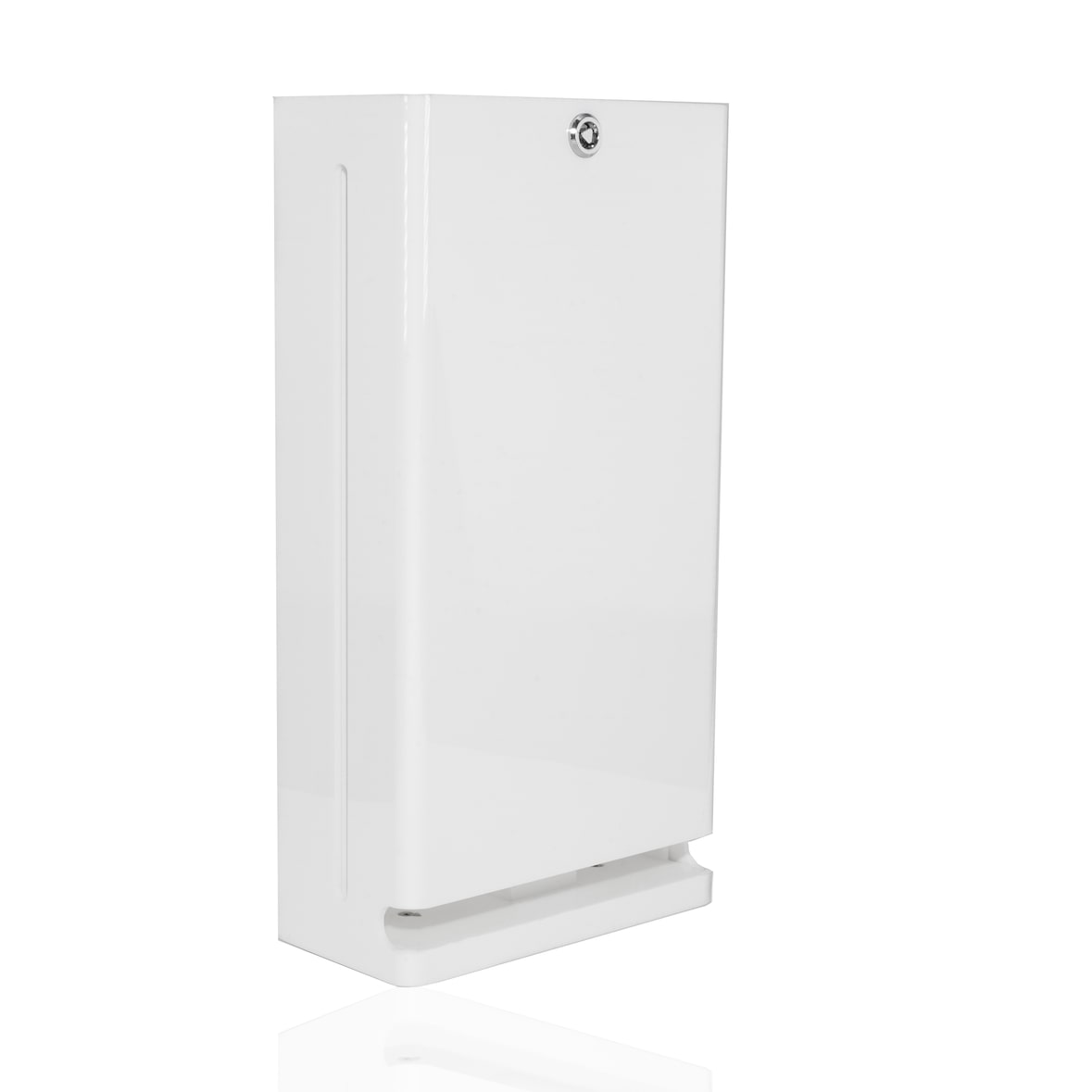 Spender für Damenhygieneartikel, aus stabilem Acrylglas, für Binden und Tampons, abschließbar, weiß, ohne Inhalt