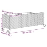 thumbnail of vidaXL Plantenbak met wielen 3 potten 107x32x38 cm poly rattan grijs