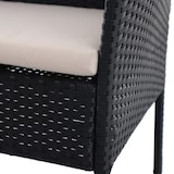 thumbnail of aro Salotto da esterno 4 pezzi, acciaio/vetro/poliestere, 2 poltrone singole, 1 divano a 2 posti, 1 tavolino, nero/beige