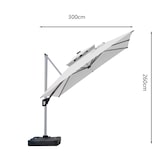 thumbnail of Balkonschirm, Garten-Sonnenschirm, Gastro-Sonnenschirm, Outdoor Sonnenschirm, mit Solar-Lichtstreifen Weiß L300*H260cm /SWZYS65493-b/