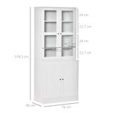 thumbnail of Vitrina para Salón Estantería Librería con 4 Puertas y Estantes Ajustables Estilo Moderno Multiusos para Cocina Oficina 76x40x178,5 cm