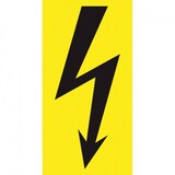 thumbnail of Aufkleber I Warnschild Blitzpfeil, praxisbewährt, schwarz, Folie, selbstklebend, 50x100mm