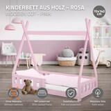 thumbnail of ML-Design Kinderbett Tipi 70 × 140 cm Rosa – Kiefernholz, mit Rausfallschutz & Lattenrost, Hausbett mit Zaun/Bodenbett