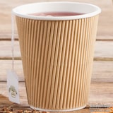 thumbnail of BIOZOYG 500 Stück Riffelbecher 100ml / 4oz Espresso Pappbecher, Braune Einwegbecher, Nachhaltig, Biologisch Abbaubar, Einwegbecher