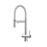 thumbnail of 3 Wege Wasserhahn Küchenarmatur Spültischmischer, Edelstahl Massiv, 360° schwenkbarem Grau Auslauf, abnehmbare 2 strahl Handbrause, Gebürstet