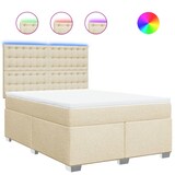 thumbnail of vidaXL Boxspringbett mit Matratze Creme 160x200 cm Stoff
