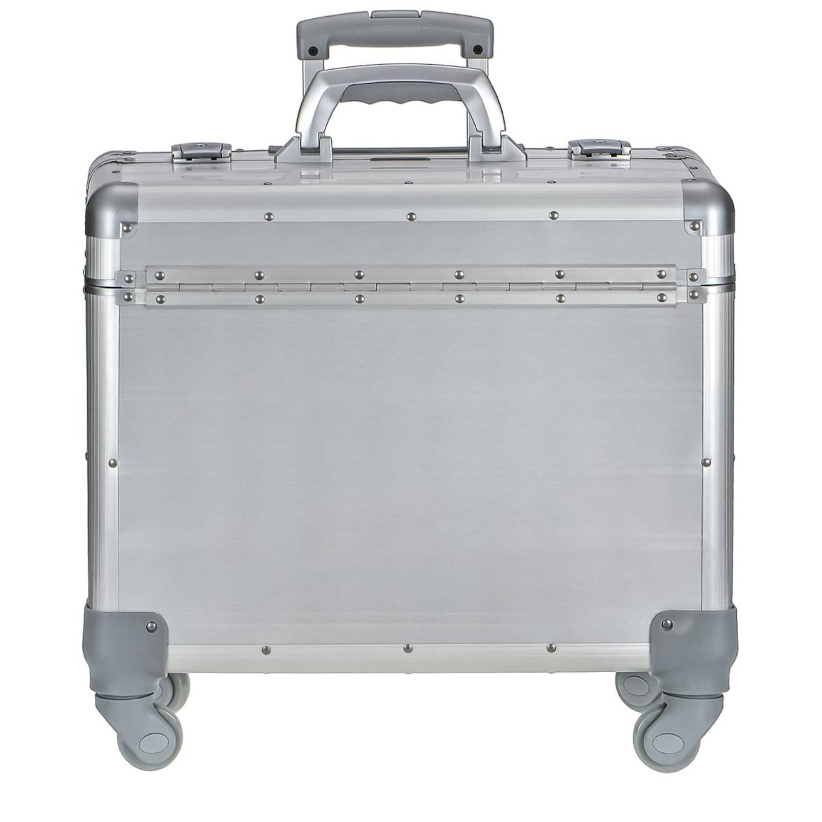 Alumaxx Pilotenkoffer Aktenkoffer groß Trolley Busines vier 360° Rollen silber 45169