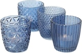 thumbnail of Teelichthalter Marilu Glas lackiert blau H.7,5 cm Ø.7,5cm 4-teilig