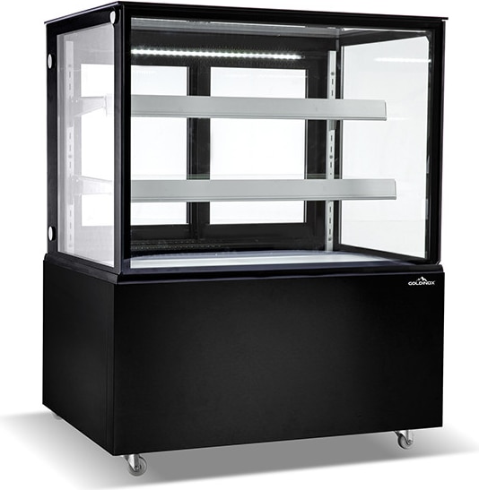 Schwarze Ausstellungskühlvitrine - 940 x 688 x 1200 mm - PREMIUM - GOLDINOX