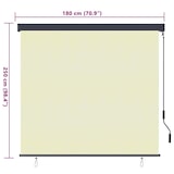thumbnail of vidaXL Rollo mit Vorhängen Creme 180 x 250 cm Stoff und Aluminium