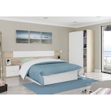 thumbnail of Dmora Garderobe Waterbury, Schlafzimmer Kleiderschrank mit 2 Schiebetüren, Schrank mit 3 Einlegeböden und Kleiderstange, 120x50h200 cm, Eiche und Weiß