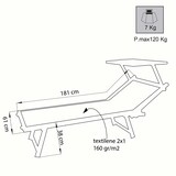 thumbnail of Bob Gardens Lettino mare prendisole Pieghevole in Alluminio cm 186x61x38 - BOSS Blu