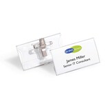 thumbnail of Durable Namensschild 40x75mm 25St tr Acryl mit Kombiklemme