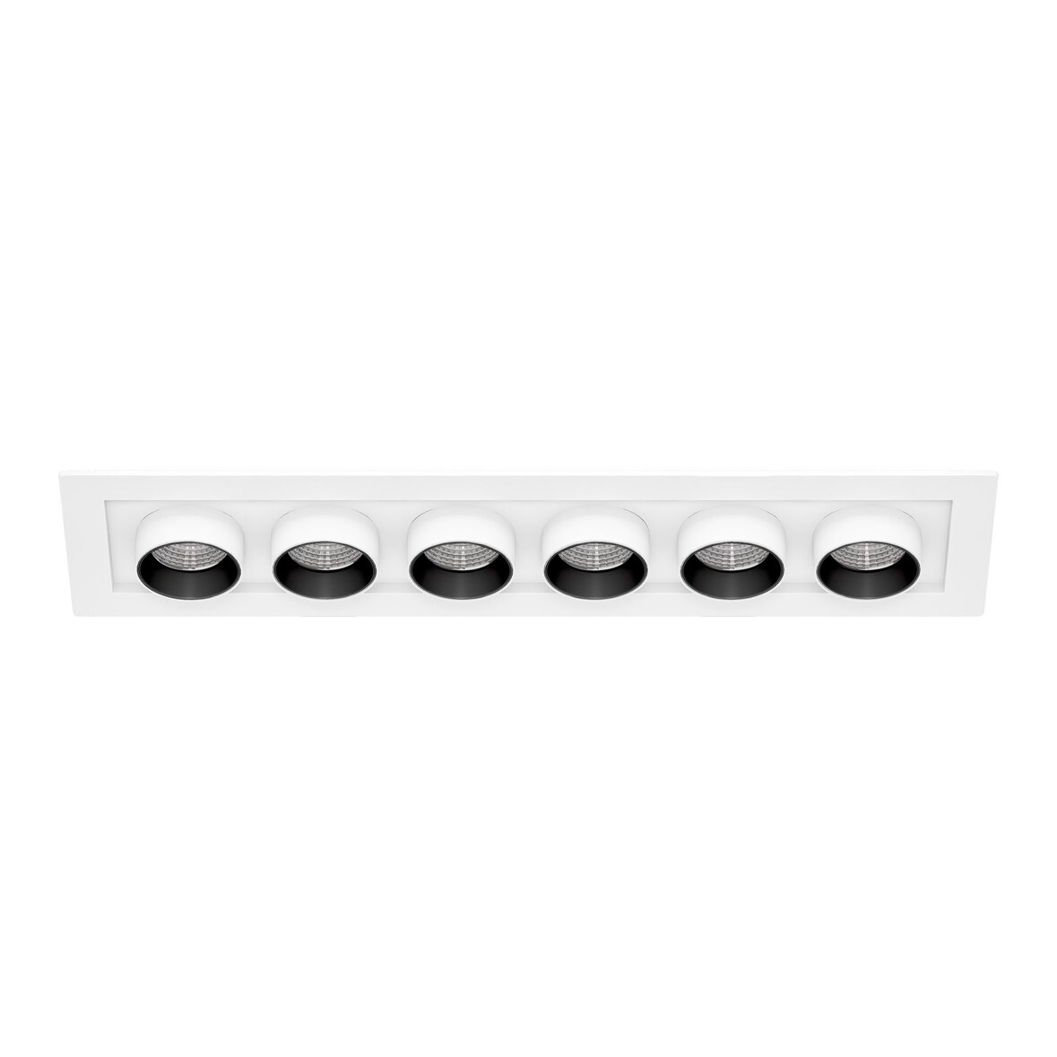 Mini Oxo Foco LED Empotrable Rectangular 6 Puntos de Luz 36W Orientable CCT Switch 2700K 3200K 4000K Acabado Blanco Mate de la Serie RECT