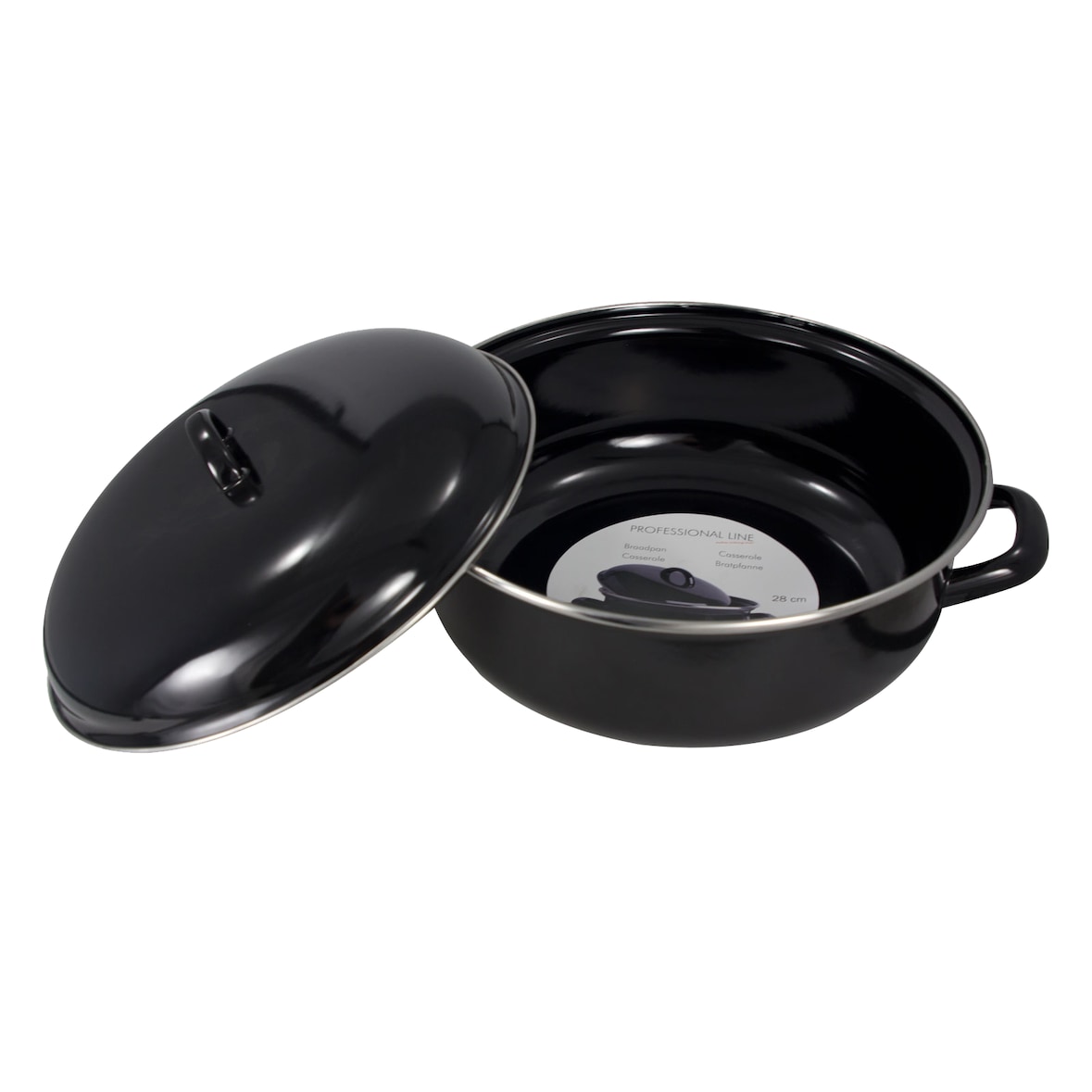Braadpan  28 cm 5 l Zwart Emaille